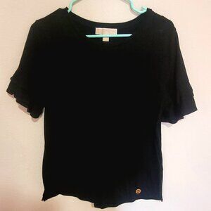 Michael kors black t shirt ruffle sleeves